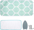 Seiritex Ironing Mat, Portable Ironing Pad 39.4 x 18.9 inch Table Top Iron Board 5 in 1 Travel Iron Blanket for Washer, Dryer, Counter top, Green Leaf