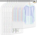 20 Pack Combo Size Garment Bags for Hanging Clothes with Zipper, Translucent Coat Covers for Closet Waterproof Dustproof Garment Covers Bags for Wardrobe Storage and Travel 24" x 40"/ 24" x 47"