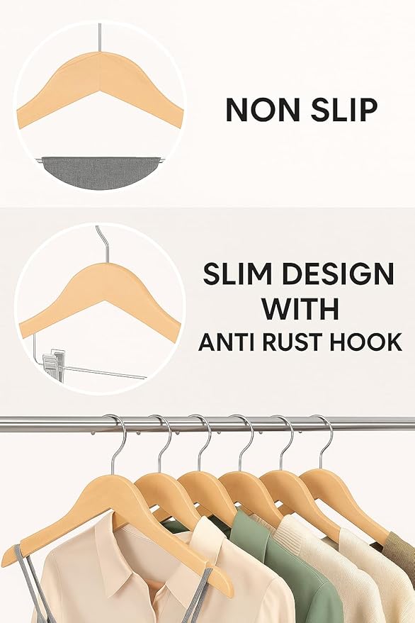 US TECH Heavy Duty Plastic Hangers with Adjustable Clips 10 Pack | Non Slip, Slim Design with Anti Rust Hook | Thin Hangers Space Saving for Closet | Ganchos de Ropa for Coat, Shirt, Suit, Pants