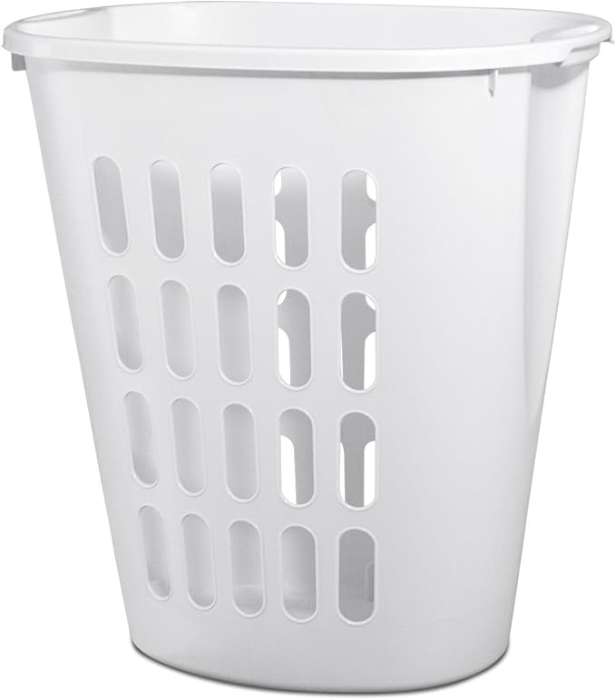 Sterilite Open Laundry Hamper, Tall and Slim Plastic Hamper for Collecting Dirty Clothes or Sorting Clean Clothes, White, 6-Pack
