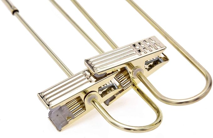 100 Quality Skirt Pants Trouser Hangers Heavy Duty Metal Swivel Hook (Gold, 100)