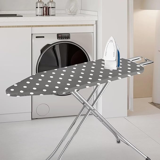 SEANATIVE Grey Polka Dot Ironing Board Cover and Pad Soft Stretchy Iron Pad Covers Home Decorative Ironing Board Replacement Covers