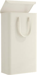 Lifewit 64.9L Slim Laundry Hamper, Narrow Laundry Basket with Lid, Collapsible Clothes Storage with Easy Carry Handles, Thin Hampers for Bathroom Laundry Room Dorm, White