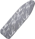 Seiritex Ironing Board Cover and Pad 54 x 15 inches, Thick Padding with Heat Reflective, Hook and Loop Fasteners with Elasticized Edges, Replacement Iron Board Cover Fit Standard Size (Gray Marble)