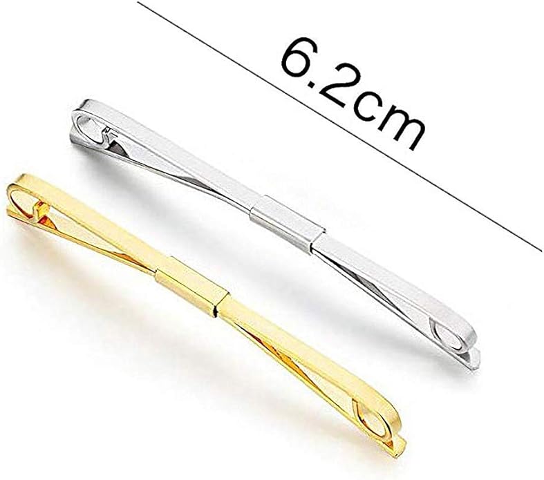 2PCS Bowtie Collar Clips Necktie Tie Clips Collar Bar Shirt Stay Tie Pins Cravat Clip for Men