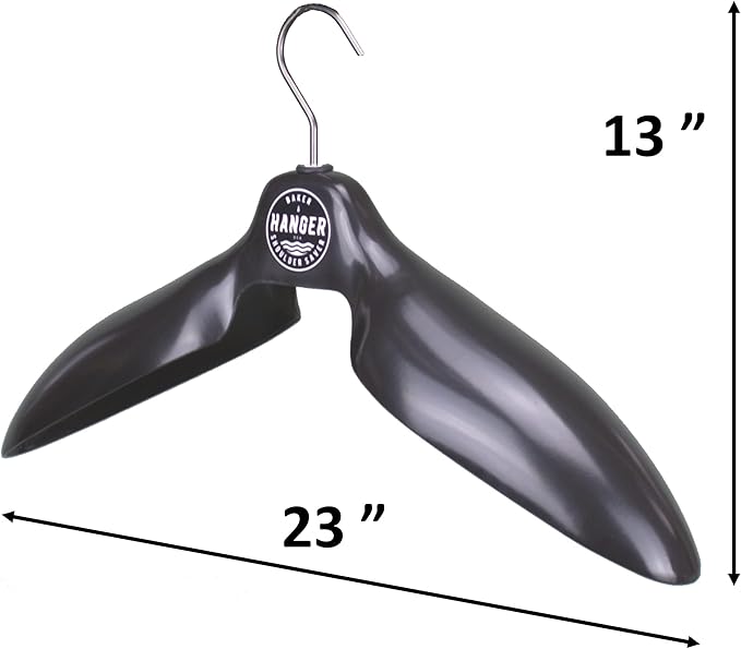 Motorcycle Body Armor Coat Hanger 'Shoulder Saver' by BAKER HANGER - USA Made - 4 Inch Swivel Hook (Black)