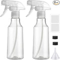 Spray Bottles 12oz/350ml Empty Spray Bottle for Hair Plastic Mist/Stream Spraying Heavy Duty Spray Bottles for Cleaning Solutions, Plants 2 Pack (Clear2pcs)