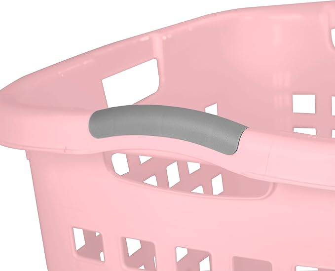 Sterilite 4-Pack Ultra Easy Carry Laundry Basket, Plastic Clothes Hamper Bin w/Comfort Grip Handles & Rim, 2.1 Bushel Capacity, Pink Frost