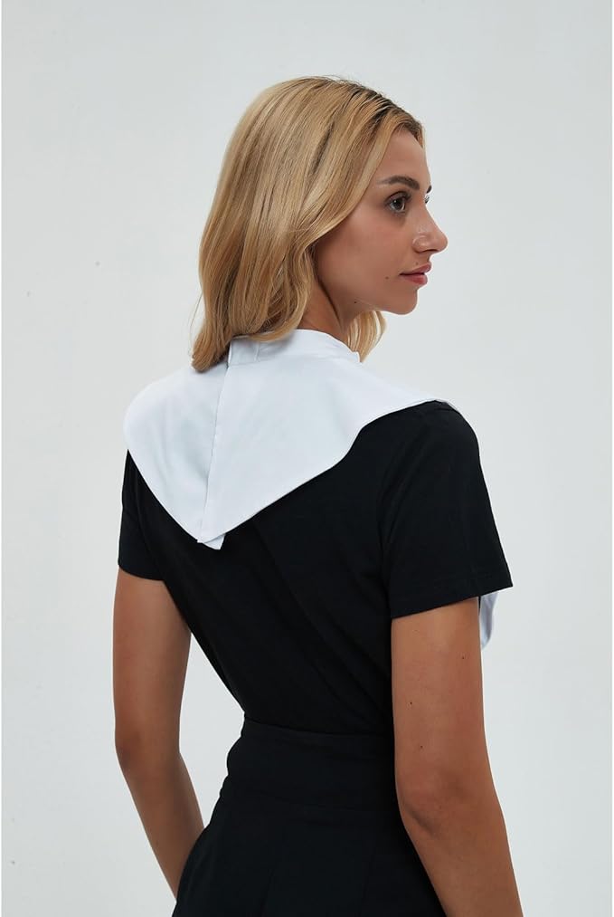 BLESSI Unisex Clergy Tab Collar Dickey Clerical Dickey Bib Collar with Insert White Collar Tab