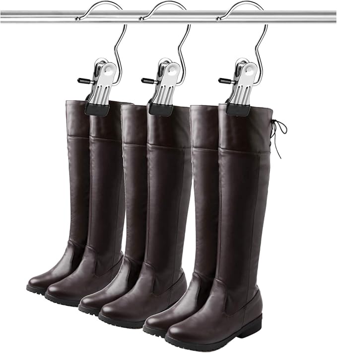 Tosnail 40 Pieces Boot Hanger Clips, Stainless Steel Laundry Hooks, Closet Hanging Clips, Space Saving for Jeans, Hats, Tall Boots, Towels