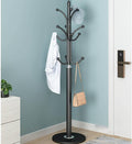 IMPREC Free-Standing Coat Rack, Hat Hanger Metal Coat Hangers Backpacks Umbrellas Purses Simple Coat Stand Stylish Coat with Stable Round Marble Base (Color : Black)