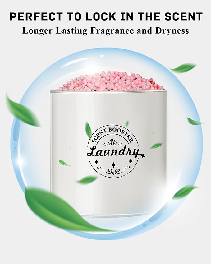 Laundry Scent Booster Beads Dispenser - Metal Farmhouse Laundry Room Decor - Organizing Container for Detergent, Powder (Cream)