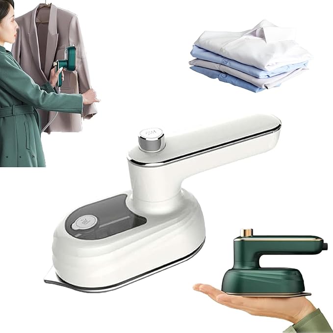 Steam Iron, Portable Steamer for Clothes Travel, Household Handheld Portable Garment Steamer, Travel Size Clothes Steamers, Handheld Portable Iron, Rapid Heating (White)