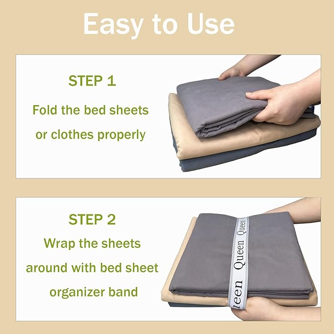 12 Pieces Bed Sheet Organizer Bands, Closet Organization Sheet Straps, Linen Labels Bedding Bands, Elastic Bed Sheet Storage Sheet Keepers （6PcsQueen 6PcsKing ）