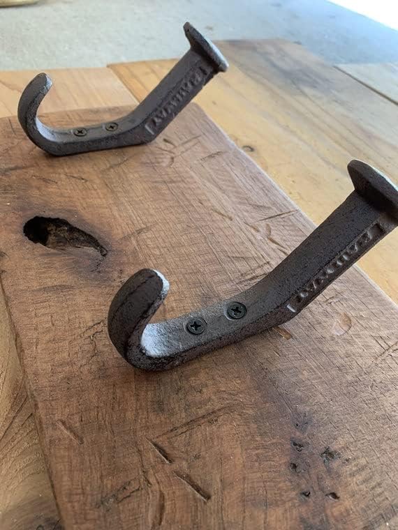 Magnolia Oaks Woodshop Rustic Farmhouse Reclaimed Wood Wall Hanging Rack with Railroad Spike Hooks - Holds 8+ Coats & Hats - Handmade in USA