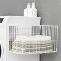 Magnetic Laundry Basket for Washer & Dryer Side - Extra Large 16.7" Foldable Wire Hamper & Lint Bin Container - Space Saving Metal Organizer Caddy for Detergent, Dryer Balls