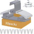 30 Pack Clothes Hangers with 16 Clips, 11-15 inch Plastic Adjustable Clothes Hanger, Durable & Non-Slip, Space Saving Coat Hanger for Pants, Jackets and Dress (Grey)