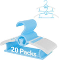 Baby Hangers,11-14 inch Extendable Kid Hangers 20 Pack,Non-Slip Children Hangers,Stackable Space Save Toddler Hangers,Infant Hangers for Closet,Blue 20 Pack
