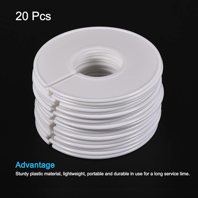PATIKIL Clothes Dividers 20 Pack Blank Clothing Rack Size Sorting Reusable Wardrobe Round Hanger Separator, White