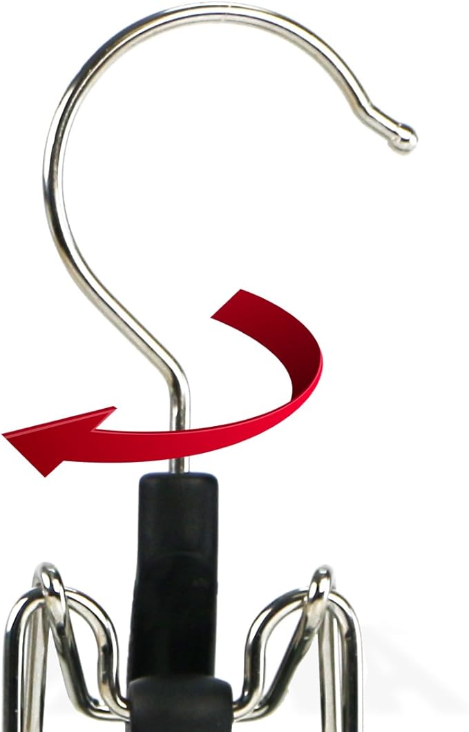 Mawa by Reston Lloyd Non-Slip Space-Saving Clothes Hanger with Clamp for Pants and Skirts, Style M/26, Set of 6, Silver