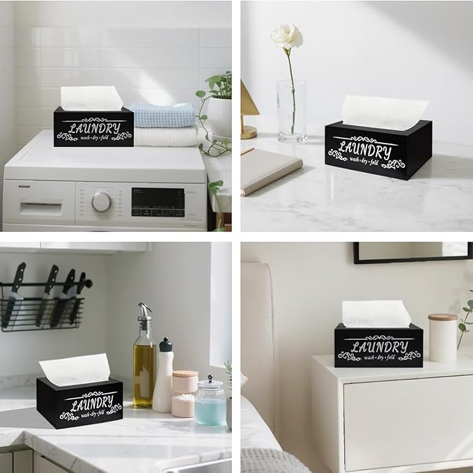 Dryer Sheet Holder Dispenser, Dryer Sheet Container for Laundry Room Decor, Farmhouse Laundry Dryer Sheets Holder, Space Saving Dryer Sheet Organization and Storage