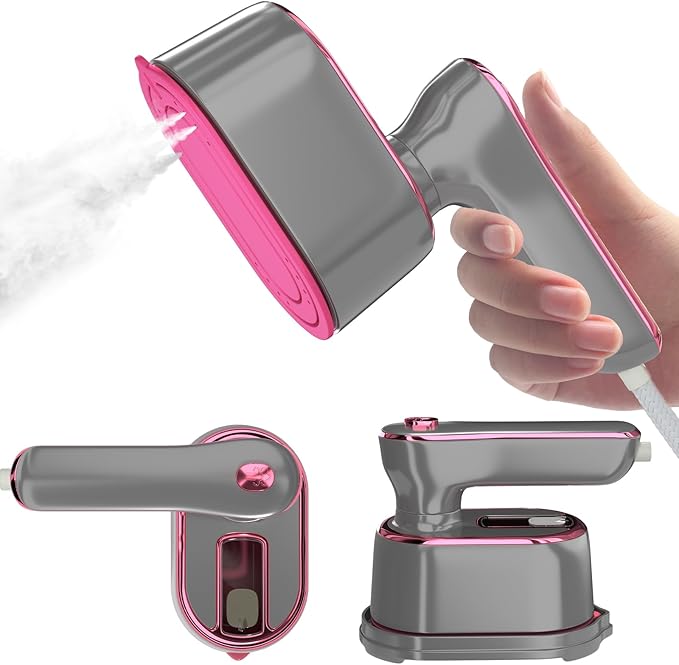Travel Steamer Iron for Clothes - Portable Ironing Machine Small Size Portable Steamer Travel College Dorm Home Essentials (LightGrey)