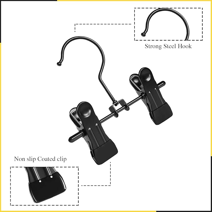 20 Pack Boot Hangers Closet Hanging Clips Laundry Hooks for Hats, Pants, Towel, Socks, Handbags, Bags, Underwear