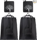 2 Packs Travel Laundry Bags, CLEADUS Foldable Dirty Clothes Bag 【Upgraded】 with Drawstring Mesh, Handles, and Carabiner, Portable, Suitable for Travel, Gym, Camping (Black)