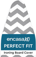 Encasa XO Ironing Board Cover and Pad 54"x18" - Thick 3mm Felt Padding, Drawstring Tightening & Lock, Easy Fit, Scorch & Stain Resistant, Fits X-Large Ironing Board - Zig Zag