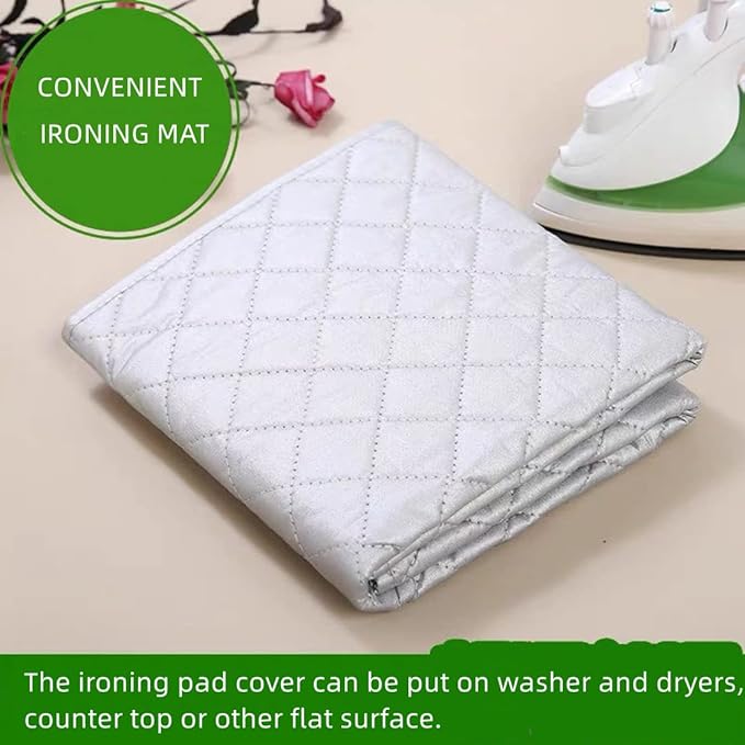 Ironing Mat for Table Top, Magnetic Ironing Mat Blanket Laundry Pad, Portable Ironing Board Cover, Foldable Heat Resistant Ironing Pad Cover for Washer Dryer 33X19 Inch