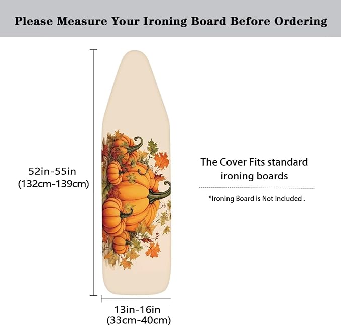 Pumpkin Ironing Board Cover Stain Resistant and Scorch Easy Installation Thanksgiving Ironing Board Cover Portable Autumn Decor