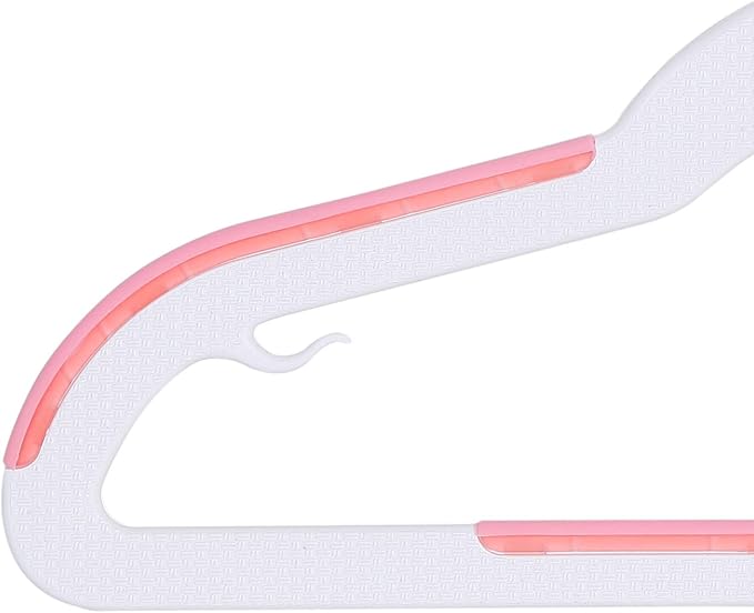 Finnhomy Extra Strong 30 Pack Plastic Hangers for Baby and Kids, Children Clothes Hangers with Non-Slip Pads, Great for Any Baby Clothes, Pink