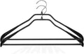 Mawa by Reston Lloyd BodyForm Series Non-Slip Space Savings Clothes Hanger with Pants Bar, 16-1/2", Style 42/LS, Set of 2, Black