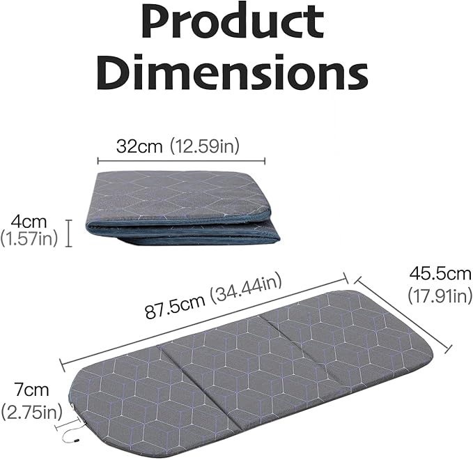 Foldable Ironing Mat for Flat Surfaces, Hanging Steamer Board for Clothes, Steamer Pad