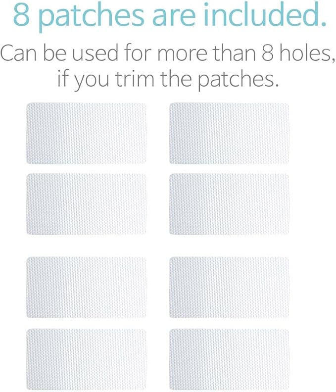 Square Shape Shoe Hole Prevention Repair Patches/Inserts for 8 Holes (White)