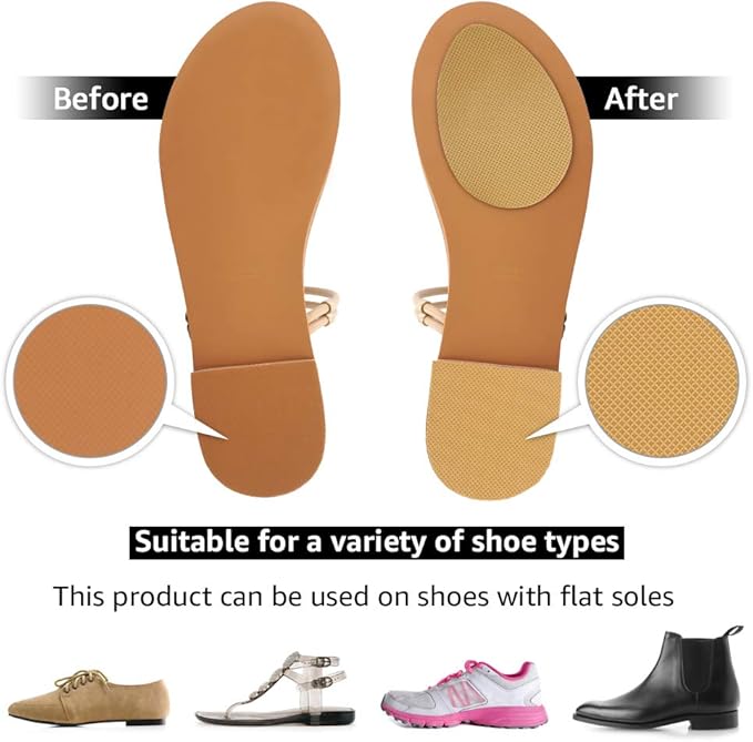 8 PCS Premium Silicone Non-Slip Shoe Pads - Muffle Loud High Heels & Boots - Self-Adhesive Quiet Noise Reduction Sole Protectors for Wedding, Office, Stage - Odorless Grips - Indoor Use