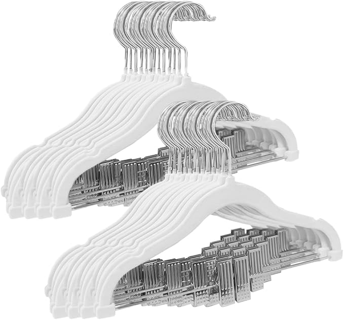 Stormix Baby Hangers - 14 Pack Non-Slip Heavy-Duty Kids Hangers for Shirts, Pants, Skirts, Dresses, Jackets, Coat (White)