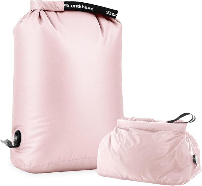 Travel Laundry Bag, Pump-free Vacuum Compression Dirty Clothes Bag, Large Reusable Waterproof & Washable Laundry Bag, Wet and Dry Bag, Ideal for Suitcases, Laundromats (1 Pack) Pink