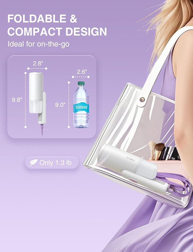 CLEVAST Steamer for Clothes - Portable Garment Steamer, Handheld Foldable Travel Size, Wrinkle Remover, 30-Second Fast Heat Up, 1000W Powerful Steam Output, 120V Only
