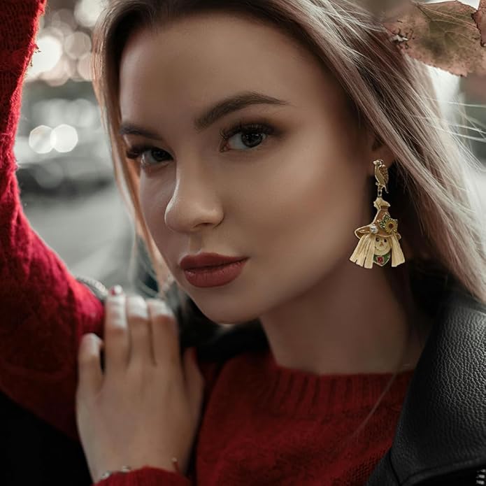 Madison Tyler Fall Earrings for Women | Cute Statement Autumn Earrings Dangling | Maple Leaf Scarecrow Shoes Shoes Rabbit Mushroom Earrings for Women