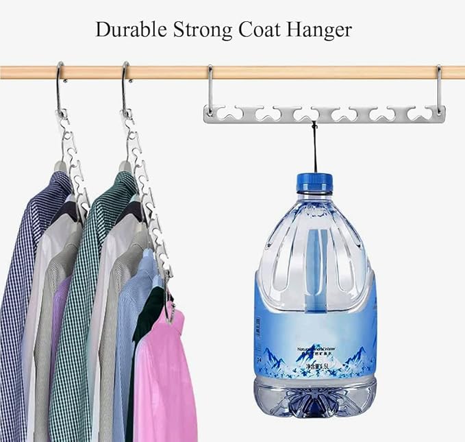 Space Saving Hangers for Clothes, Sturdy Metal Hangers Wardrobe Closet Organizer, Magic Cascading Hanger, Pack of 12