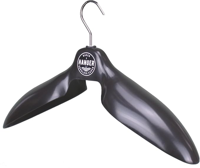 Motorcycle Body Armor Coat Hanger 'Shoulder Saver' by BAKER HANGER - USA Made - 4 Inch Swivel Hook (Black)