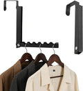 4 Pack Over The Door Hanger Folding Clothes Drying Rack, Folding Hanging Coat Rack for Indoor Laundry Room Compact Small Space Foldable Portable Clothing Hanger Hook Collapsible(Black)