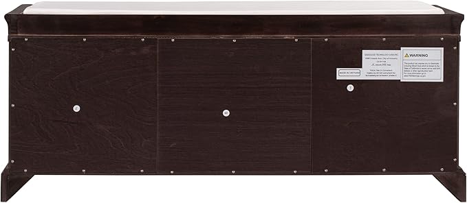 Knocbel 42.5" Entry Storage Bench with Removable Cushion, 2 Drawers and 2 Cabinets, Entryway Hallway Foyer Shoe Bench End of Bed Bench with Aluminum Handles, 200lbs Weight Capacity (Espresso)
