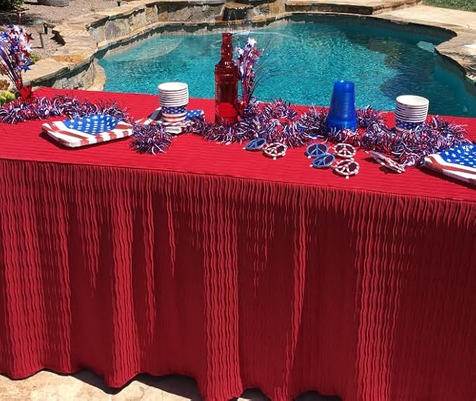 The Folding Table Cloth 6 Foot Red 30x72x29