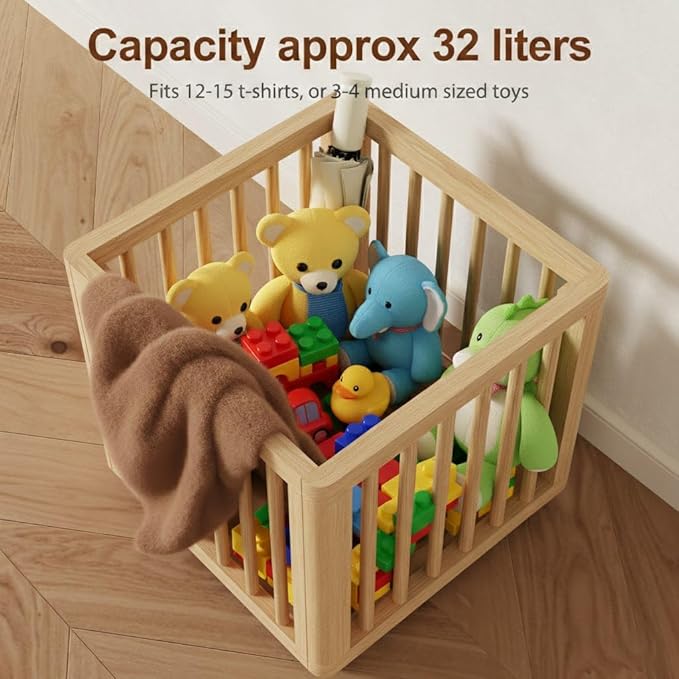 AQIMUELE Kids Coat Rack,Solid Wood Coat Rack with 6 Hook for Bedrooms,Kids clothing rack(Natural)