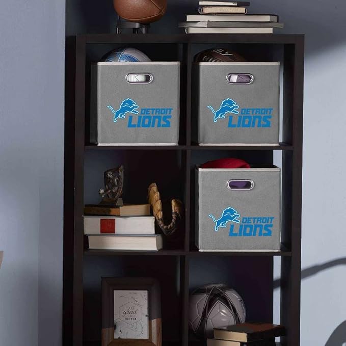 Franklin Sports NFL Storage Bins - Collapsible Cube Container + Basket - NFL Office, Bedroom + Living Room - 11"x11"