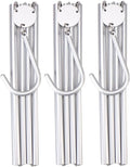Aluminum Foldable Hangers for Travel 3 Pack, Light and Portable for Suitcase, Coat, Business Trip, Caravan, Hotel - Silver