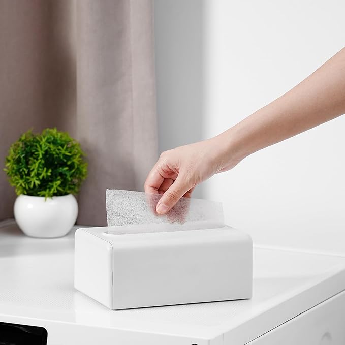 Magnetic Dryer Sheet Holder for Laundry Room, Dryer Sheet Container ,Dryer Sheet Dispenser,Wall Dryer Sheet Box for Laundry Organization and Storage,Plastic Fabric Sheet Holder with Lid,Cream White
