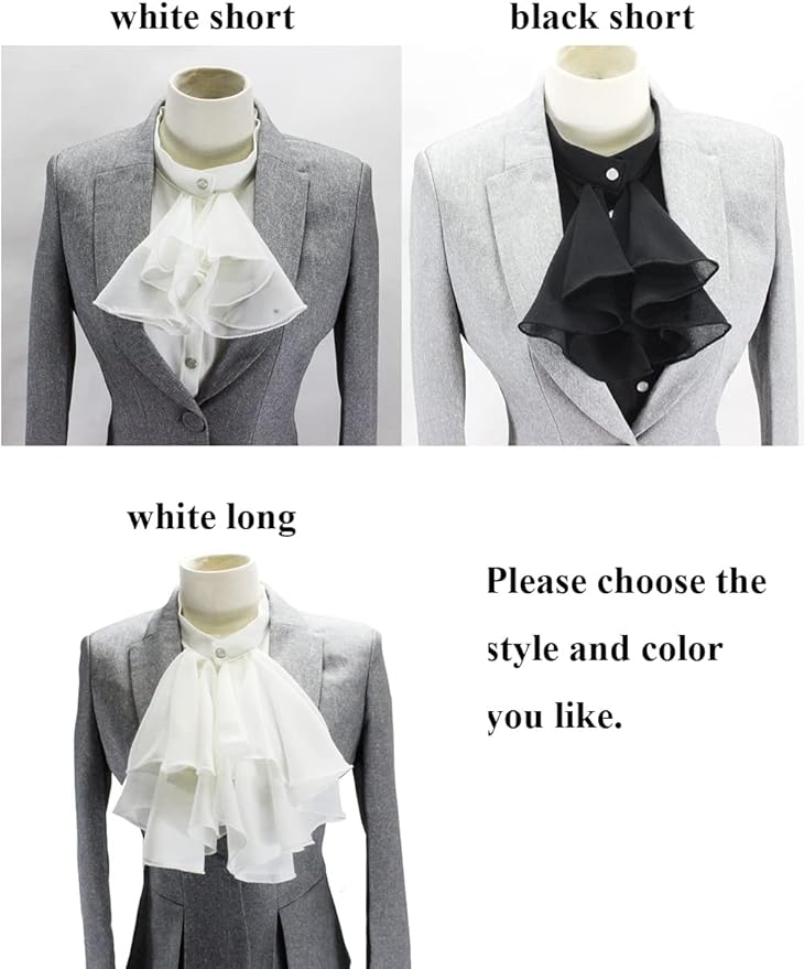 Chiffon Retro Renaissance Palace Fake Collar Suit Decorative Detachable Neck Ruffle Collars Victorian Accessories for Men